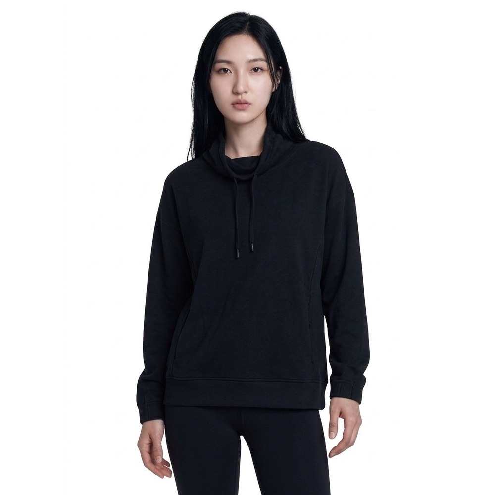 Lululemon Pullover Top Women's Size 4 Black Cowl Neck Tulip Wrap Back Stretch